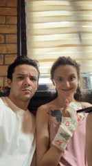 Couple's morning selfies and street scene documented in Tashkent