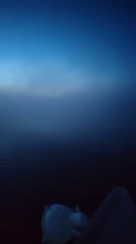 Pier scene captured at twilight near Poteryaevo, Russia