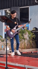 Live band performs at carwash coffee shop in Indonesia