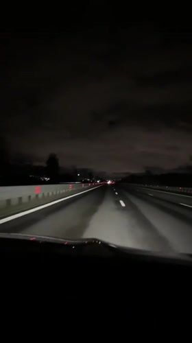Night highway drive recorded near Lozen, Bulgaria