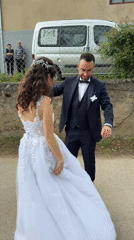 Wedding celebration with traditional dancing in rural Serbia