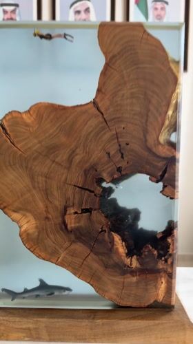 Resort scenes and resin artwork documented in UAE