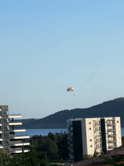 Lazy afternoon in Boreti — parasailing, construction, and screen time