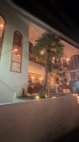 Nighttime dining and decorative lanterns observed in Denpasar