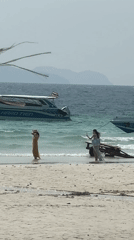 Morning beach scene captured in Pattaya City, Thailand