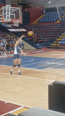 Female volleyball game in progress with multiple teams
