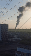 Large smoke plume observed over Кондратово, Russia residential area