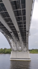 Russian river traffic observed near Rybinsk hydroelectric station