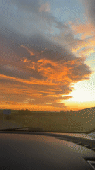 Motorist captures vivid sunset colors while driving near Karnobat