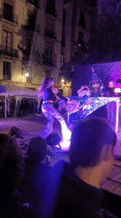 Nighttime outdoor performance draws crowds in Barcelona