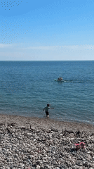 Families enjoy sunny beach day in East Devon
