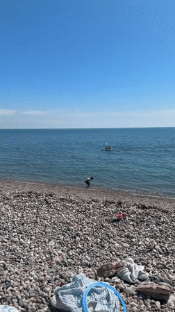 Families enjoy sunny beach day in East Devon