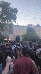 Crowd gathers for outdoor social event in Sofia