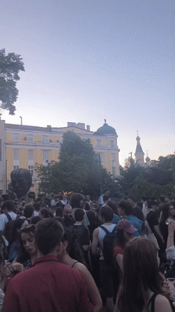 Crowd gathers for outdoor social event in Sofia