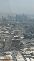 Aerial view captures Dubai skyline from passenger aircraft