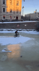 Winter scenes documented along Saint Petersburg's frozen canals