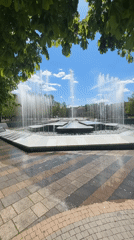 Park fountain operates normally in Pleven, Bulgaria