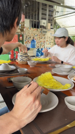Diners gather at casual restaurant in Binh Duc, Vietnam