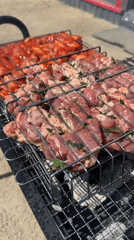 Early morning barbecue session documented in Blagoveshchensk, Russia