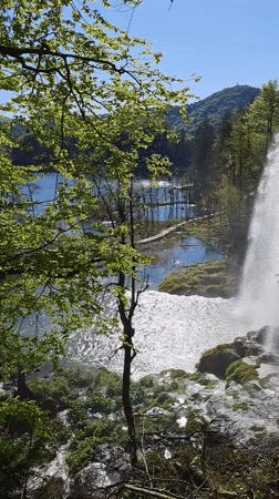 Waterfall documented at Plitvice Lakes National Park, Croatia