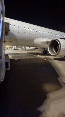 Nighttime aircraft boarding documented at Israeli airport