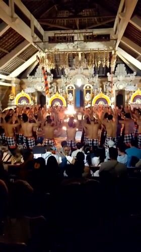 Kecak fire dance performance at a Ubud temple courtyard