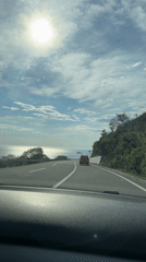 Traffic flows along Montenegro's coastal highway near Adriatic Sea