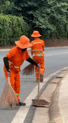 Morning street cleaning captured in Da Lat, Vietnam