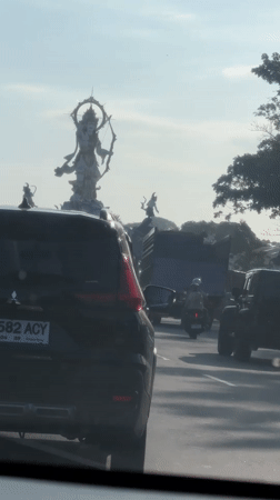 Morning street life documented in Denpasar, Indonesia
