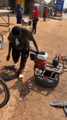 Tire repair work documented in Kuru Dungus, Nigeria