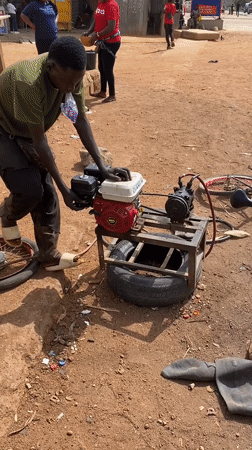 Tire repair work documented in Kuru Dungus, Nigeria