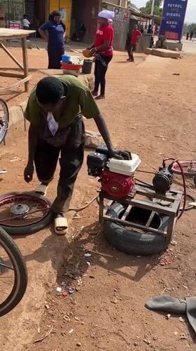 Tire repair work documented in Kuru Dungus, Nigeria
