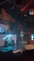Late-night club scene in Primorsko, Bulgaria