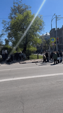 Military commemoration event documented in Ulyanovsk with vehicles and performances