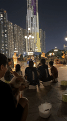 Small outdoor band concert draws local audience in Vietnam