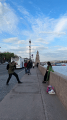 Riverside leisure activities captured in Saint Petersburg