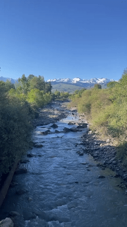 River scene documented near Karakol City, Kyrgyzstan
