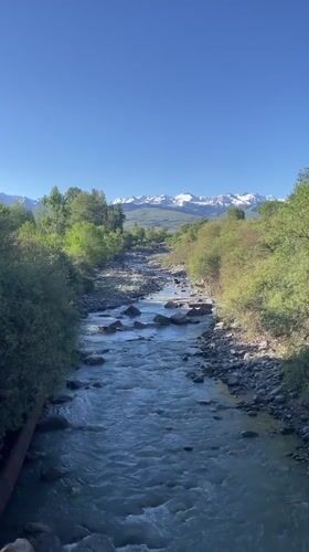 River scene documented near Karakol City, Kyrgyzstan