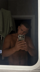 Man documents bathroom selfies and bedroom in evening session