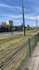 Morning tram operations and urban spring scenes documented