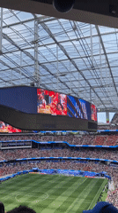 Stadium crowd gathers for a major live event