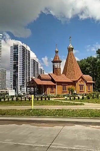 Old Orthodox church and new construction site, Minsk