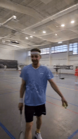 Afternoon badminton at a Moscow indoor gym