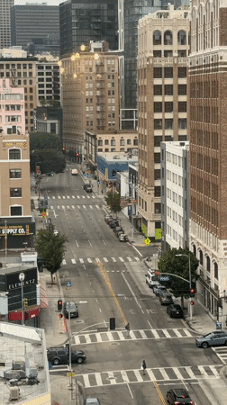 Downtown LA streets and a studio shoot, same afternoon