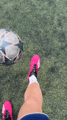 Soccer practice captured on artificial grass in Bulgaria