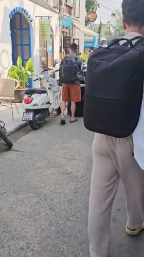 Morning street activity captured in Ko Tao, Thailand