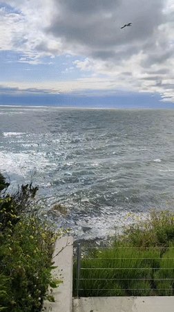 Ocean waves filmed from coastal vantage point in Bulgaria