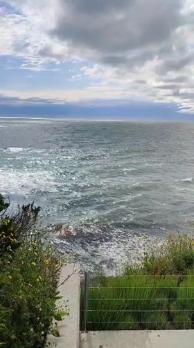 Ocean waves filmed from coastal vantage point in Bulgaria