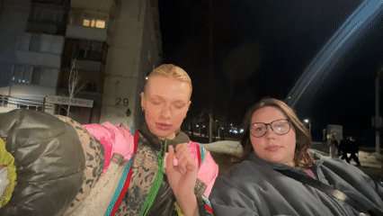 Nighttime scenes and selfies captured in Chaikovsky, Russia