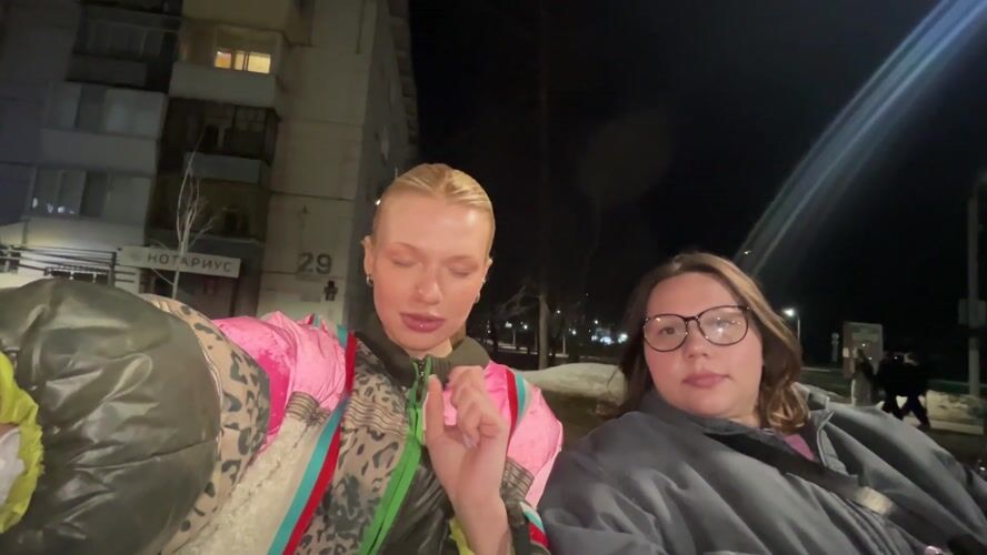 Nighttime scenes and selfies captured in Chaikovsky, Russia